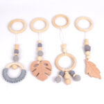 silicone pacifier chains with wood ring (1)