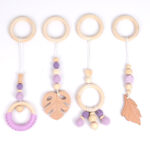 silicone pacifier chains with wood ring (2)