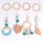 silicone pacifier chains with wood ring (3)